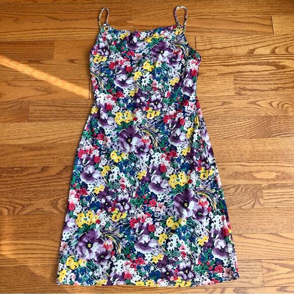 LAUREN RALPH LAUREN Midi Slip Multi Floral Lined Dress Women’s Size 4 NWT - Picture 1 of 9